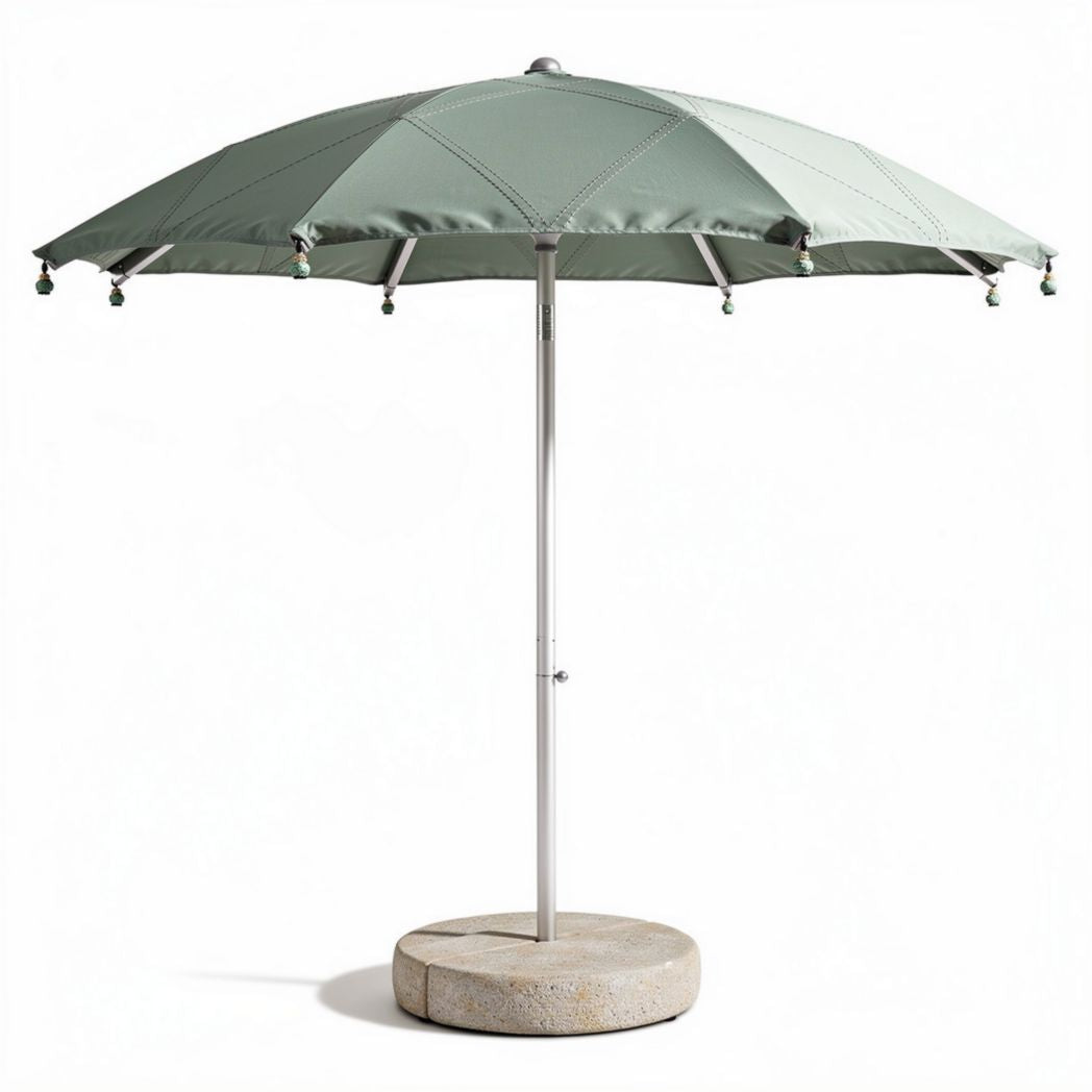Outdoor patio umbrella with aluminum frame and fabric canopy 200 x 200 x 250cm green