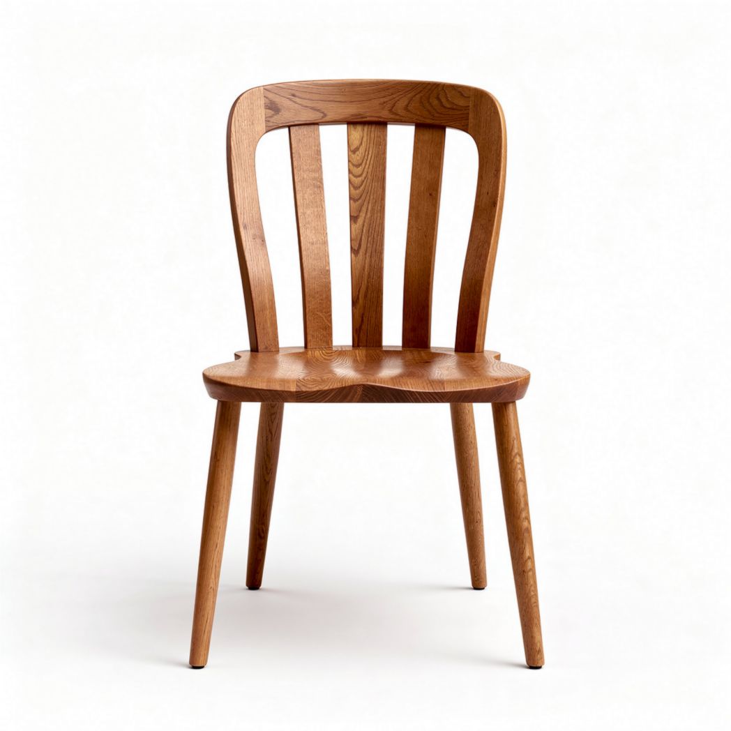 Wooden dining chair with slatted back and tapered legs 40 x 40 x 85cm