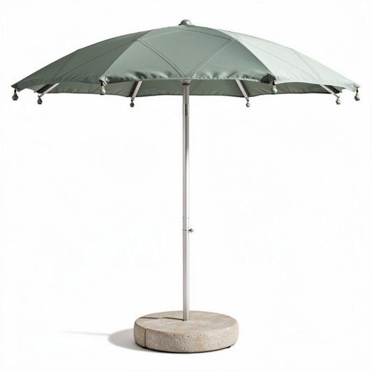 Outdoor patio umbrella with aluminum frame and fabric canopy 200 x 200 x 250cm green