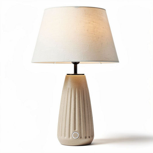 Ceramic table lamp with fabric shade suitable for living room 25 x 25 x 45cm